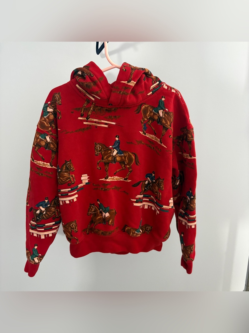 Polo by Ralph Lauren Red Equestrian Print Hoodie